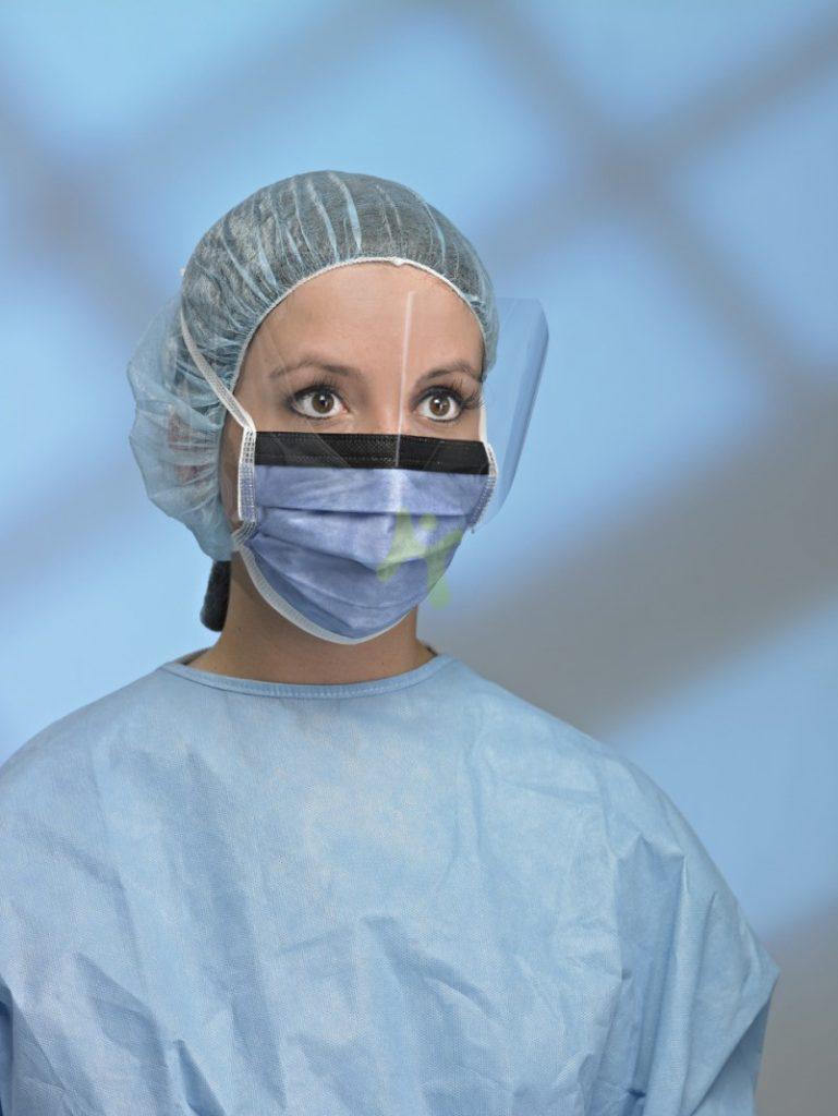 surgical mask with anti-fog visor face